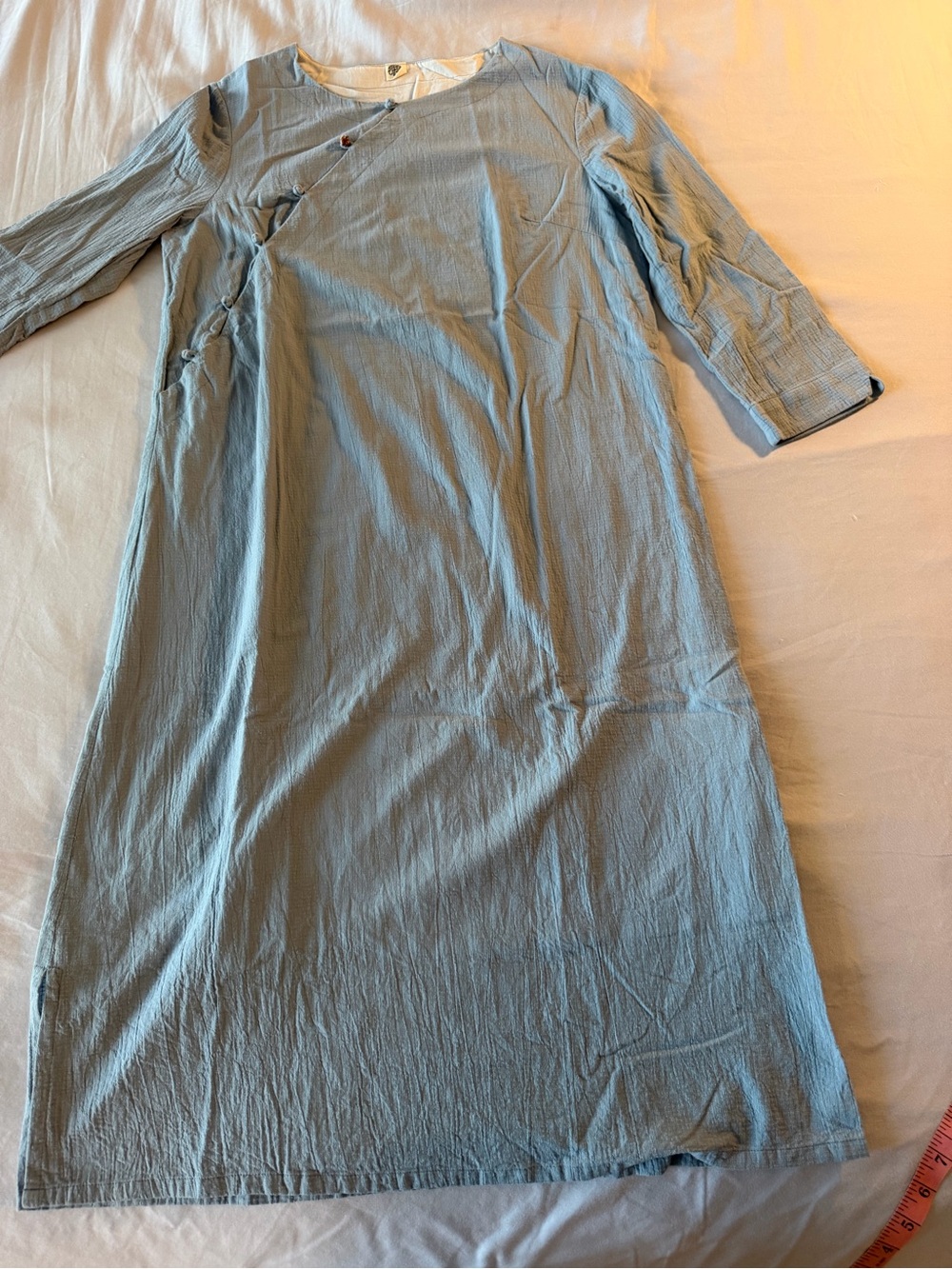 Light Blue Long Sleeve Midi Dress